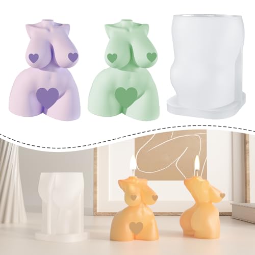Resin Go 3D Body Resin Mold, Female Torso Silicone Mold for Soap, Lady Curvy Shape Wax Melt Candle Mould, Woman Figure Aromatherapy Plaster Moldes De Silicona para Velas for Adults