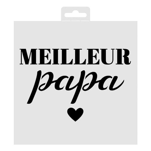 Aladine - Stencil Best Papa 19 x 19 cm - Stencil para decoración de todas las superficies - Stencil fieltro, pintura, aerógrafo, homenaje al mejor papa - 81235