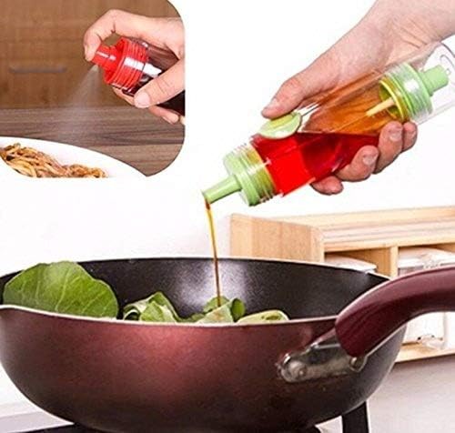 Feng 2 in 1 Useful Cooking Oil Pump Sprayer Bottle Olive Oil Sauce Press Dispenser Cruet Bottle Container