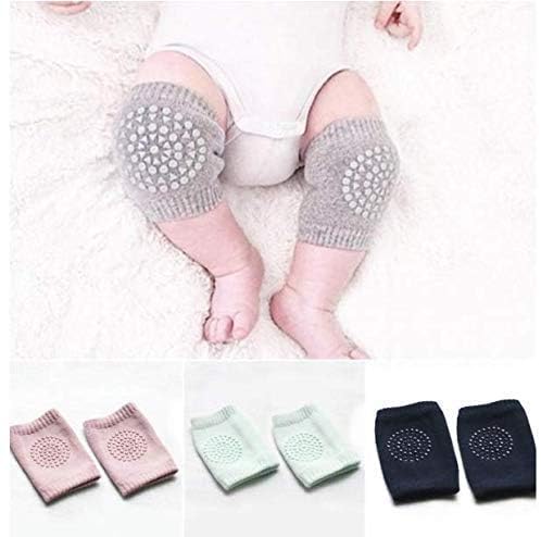 JAPSI Baby Knee Pads for Crawling, Anti-slip Cotton Protectors, Pack of 2, Multicolour