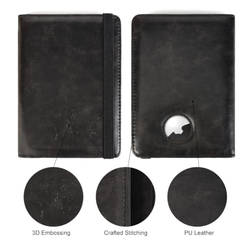 LAVTUG RFID Passport Holder with AirTag Slot and Luggage Tag, Grey — view 5