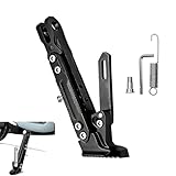 Fiknonk 1 PC Motorcycle Kickstand, Height Adjustable CNC Alloy Side Stand with Non-slip Foot, Replacement Tripod Holder, Universal for Scooter Dirt Pit Bike (Black)