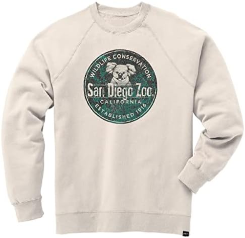 San Diego Zoo Koala Wildlife Conservation Sweatshirt, Oatmeal Heather, Cotton Blend, Men's/Unisex Pullover Sweatshirt (as1, alpha, l, regular, regular)