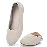 poemlady Women’s Ballet Flat Shoes Dress Shoes Knit Round Toe Slip On Ballerina Walking Flats Shoes for Woman Low Wedge Casual Comfort Soft B/Nude6