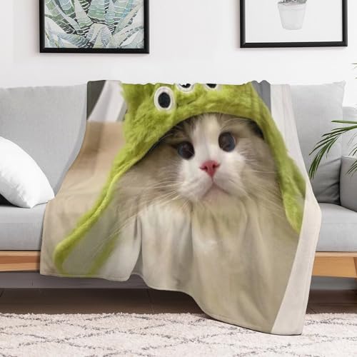 Couverture polaire flannel chat 3D chaude et légère pour lit