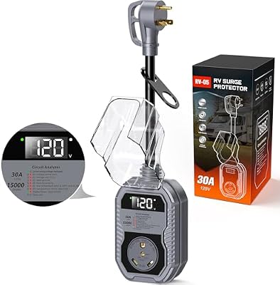 TOWTAMER 30 Amp RV Surge Protector with LED Voltage Display