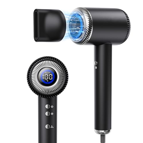 BESTOPE PRO - Asciugacapelli agli ioni di litio, 6 livelli di temperatura e 5 velocità del vento, modalità bambini, funzione autopulente, 110.000 giri/min, motore senza spazzole, asciugatura rapida