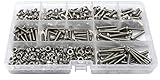 iexcell 450 Pcs M4 x 6/8/10/12/14/16/20/25/30 Stainless Steel 304 Hex Socket Button Head Cap Screws Bolts Nuts Assortment Kit
