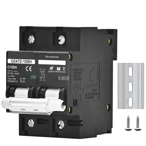 Disjoncteur bipolaire 100A 1000V CC courbe C protection batterie solaire 2P