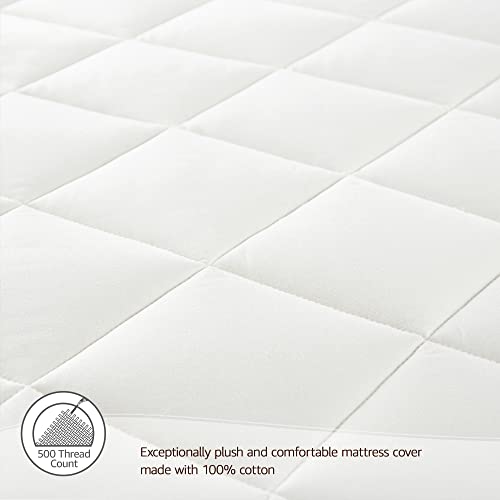 Whisper Organics Luxury Quilted Mattress Cover - Exquisite Softness 100% Organic Cotton Mattress Protector - Gots Certified Breathable Protective Bedding With 17-Inch Deep Pocket (Twin, Pure White) #TOP1