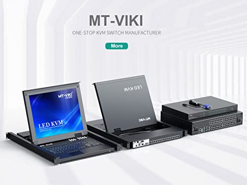 MT-VIKI 19'' LCD KVM Console, 16 Port VGA KVM Switch w/Keyboard+Monitor+Mouse+Drawer+Touchpad, Support OSD/Hotkey/Panel Button Switching (Included 16 KVM Cables) by MT-VIKI - Image 8