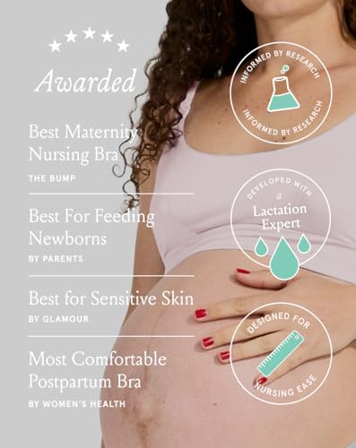 Image of Bodily Everything Bra - Wireless Nursing Bras for Breastfeeding, Soft Stretchy Maternity Sleep Bra with Clip Down Access