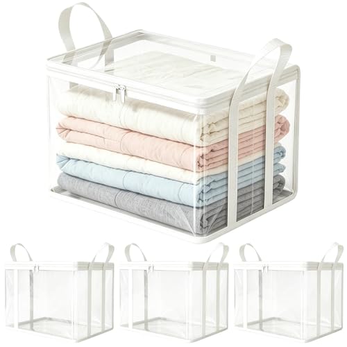 Portaobjetos de grueso y resistente material transparente para ropa y casa 8