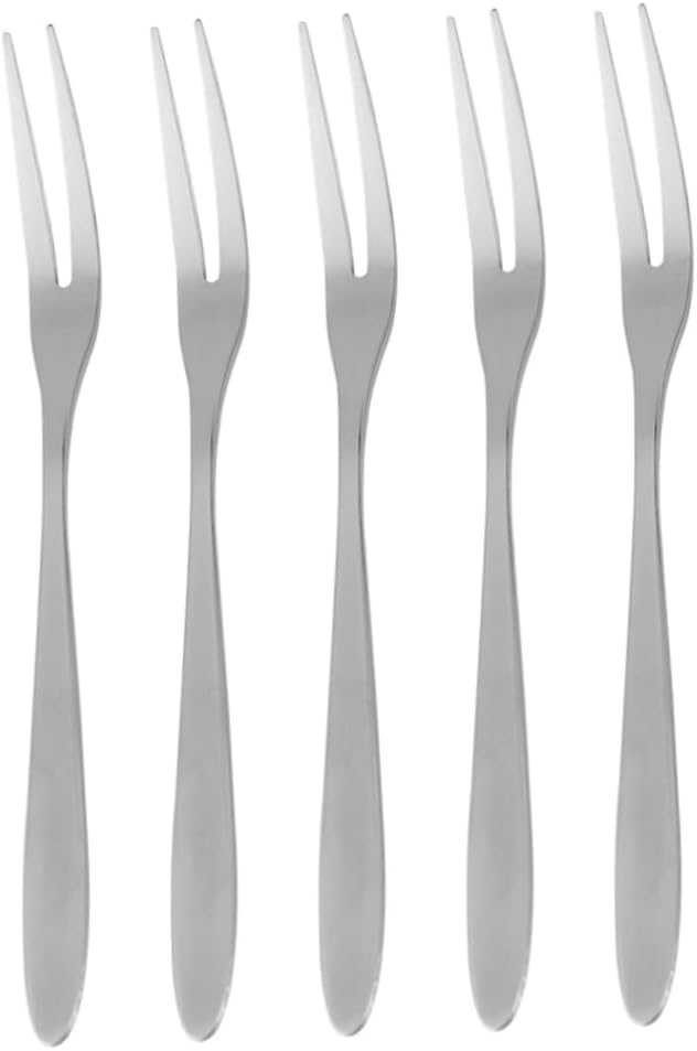 Stainless Steel Fruit Forks 5 Piece Set for Appetizers Mini Cakes