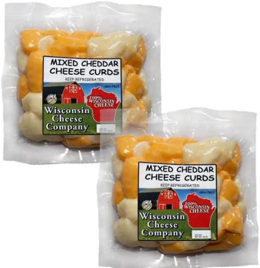 Wisconsin Cheese Company - 100% Wisconsin Mixed Cheddar Cheese Curds (Pack of 2)