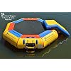 Island Hopper 10' Bounce N Splash Padded Water Bouncer with Slide Water Park Durable Inflatable Trampoline Spring-Less Design with Foam Padding Water Trampoline for Lake - Supports 300 lbs