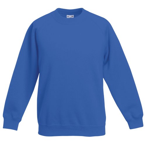 Fruit of the Loom Childrens Unisex Raglan Sleeve Sweatshirt (12-13) (Royal)
