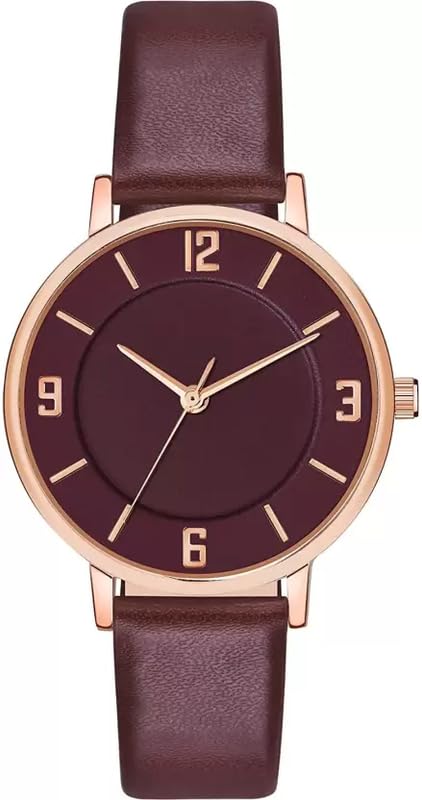 REEMON Analog Leather Strap with Brown Strap Round Shape Casual Girl Watch (B0CBBF9SWF) Amazon Price History, Amazon Price Tracker