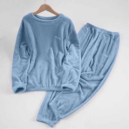 Flannel Pajamas For Women Set Winter Warm Fleece Loungewear Outfits - image 4