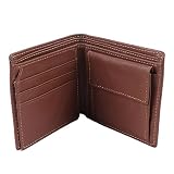 Cerlyiont Cartera de Cuero Plegable, Estuche para Tarjetas de crédito Vintage, Tarjeta de Gran Capacidad con múltiples Ranuras, Bolso de Mano, Organizador Compacto para Tarjetas, cheques,