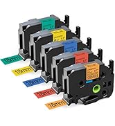 Labelife Replacement for Brother P Touch Label Tape TZe TZ Tape 18mm 0.7 Inch Laminated Black on ...