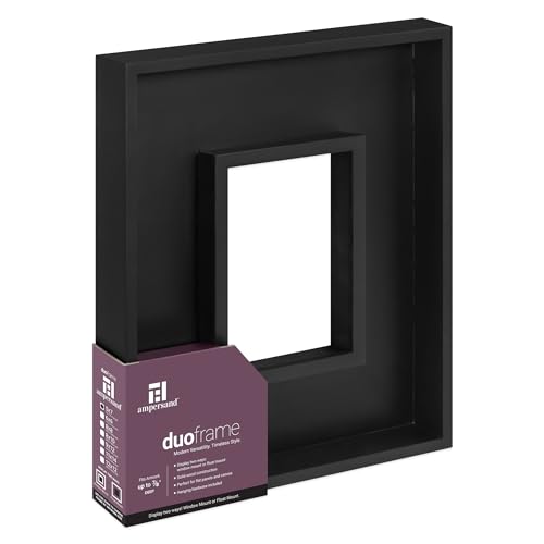 Ampersand Art Supply Duoframe | 5" x 7" | 2-in-1 Solid Hardwood Art & Canvas Frame in Black Finish for Painting Panels, Mounted Photos & Wall Artwork