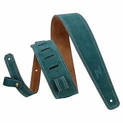 Nefelibata Sangles de guitare 2,5″ en cuir laminé bavarois avec rembourrage en mousse et boucle de rangement du câble, pour enfants, hommes et femmes, pour guitares acoustiques, basses et électriques - Les Beatles, Paul McCartney, John Lennon, RIngo Starr, George Harrison