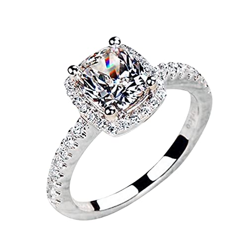 Women Rings Wedding Engagement Bands Rings Plated Zircon Jewelry RPGLXEU Diamond Rings Fine Jewelry Finger Rings (A01, 9)