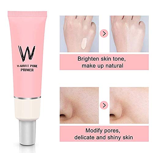 Pore Primer Face Makeup Base, Pink Isolation Cream Invisible Pore, Big Cover Acne Marks, Smooth Skin, Oil Control Moisturizing Essence Concealer Foundation-35g