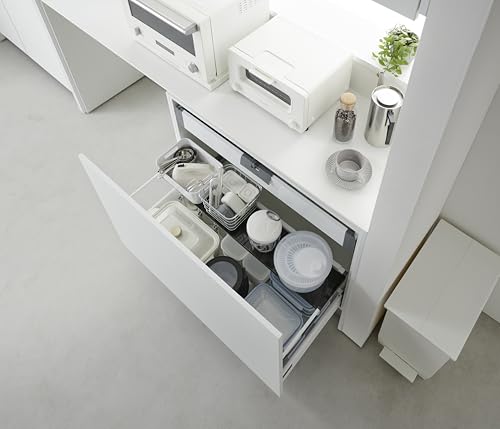 Yamazaki 1732 TOWER Extendable Drawer Shelf, black, Steel, 60~108 x 15 x 3 cm