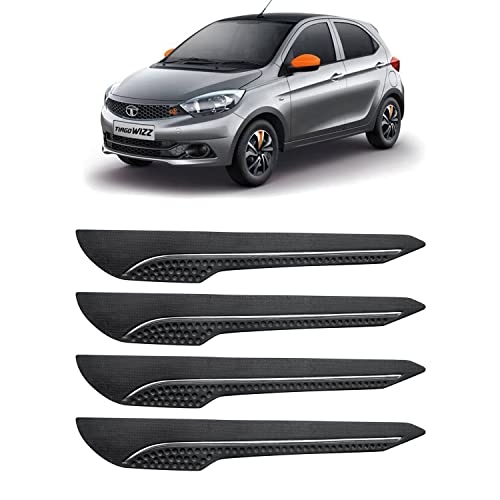 Image of AOSIS-Car Bumper Protector /Bumper Guard for Tata Tiago Wizz with Single Chrome Stripe (4-Pcs)