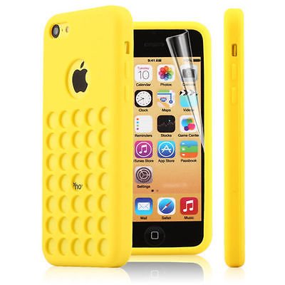 2010KHARIDO TPU Silicon Retro Dot Hole Back Case Cover for Apple iPhone 5C, Yellow