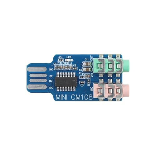 MusRock Mini-CM108 USB Sound Card External for Laptop No Driver Needed Plug and Play