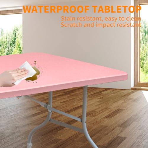Table pliante 244 cm rose idéale pour repas de jardin et camping