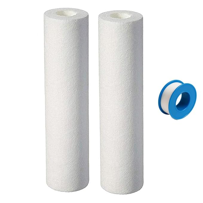 AQUANERO+ Aquafresh Set of Two High Density 10-Inch 5 Micron PP Spun Filter Candle for pre Filter of All Type RO Water Purifiers (2- Spun with 1 tefflon Tape) AQUA-01-image-42