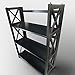 Casual Home Montego 3-Shelf Folding Bookcase, Black
