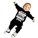 Produktbild WEXCV Baby Kinder Overall Neugeborene Jungen Langarm Alphabet Druck Strampler Babykleidung Spielanzug Herbst Winter Warm Niedlich Jumpsuit 0-24 Monate
