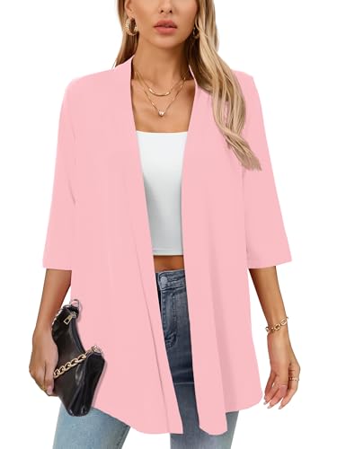 Image of Women's Lightweight Open Front Cardigans Casual Soft Drape Spring Summer Fall Cardigan S-3XL
