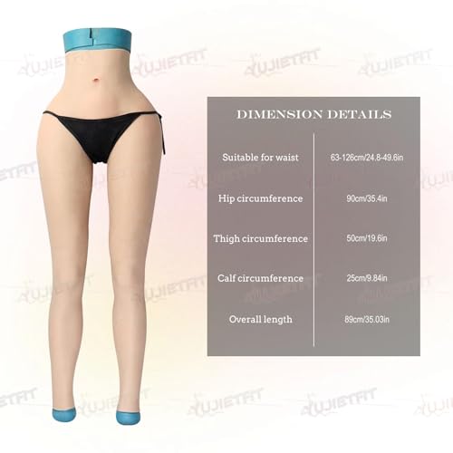 Adima Pantaloni In Silicone Alla Caviglia Con Finta Vagina, Esaltatore Di Fianchi, Per Cosplay E Transgender,Avorio,Basic - 6