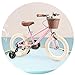 Kids Bikes CHUNLAN dziewczęca księżniczka 3-12 lat amortyzujące opony dzieci rower 35 40 cm chłopiec z kółkami treningowymi przezroczysty kosz samochodowy 95% zainstalowany (kolor: 35 cm, rozmiar: różowy)