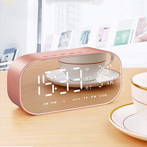 Led Digital Table Wecker Anzeigetemperatur Doppelte Alarme Schlummerfunktion Multifunktionale Intelligente Drahtlose Bluetooth-uhr Mit Lautsprechern
