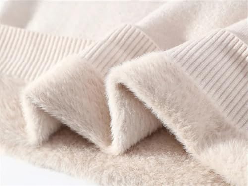 Men's Winter Turtleneck Sweater Solid Color Warm Fleece Slim Knitted Casual Sweaters Pullover3