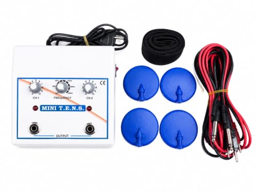 Mini T.E.N.S. Unit Physiotherapy Machine, 2-Channel with 4 Electr...
