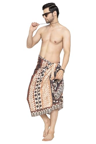 LA LEELA Men's Beach Swimwear Casual Vacation Lava Lava Wrap for Men
