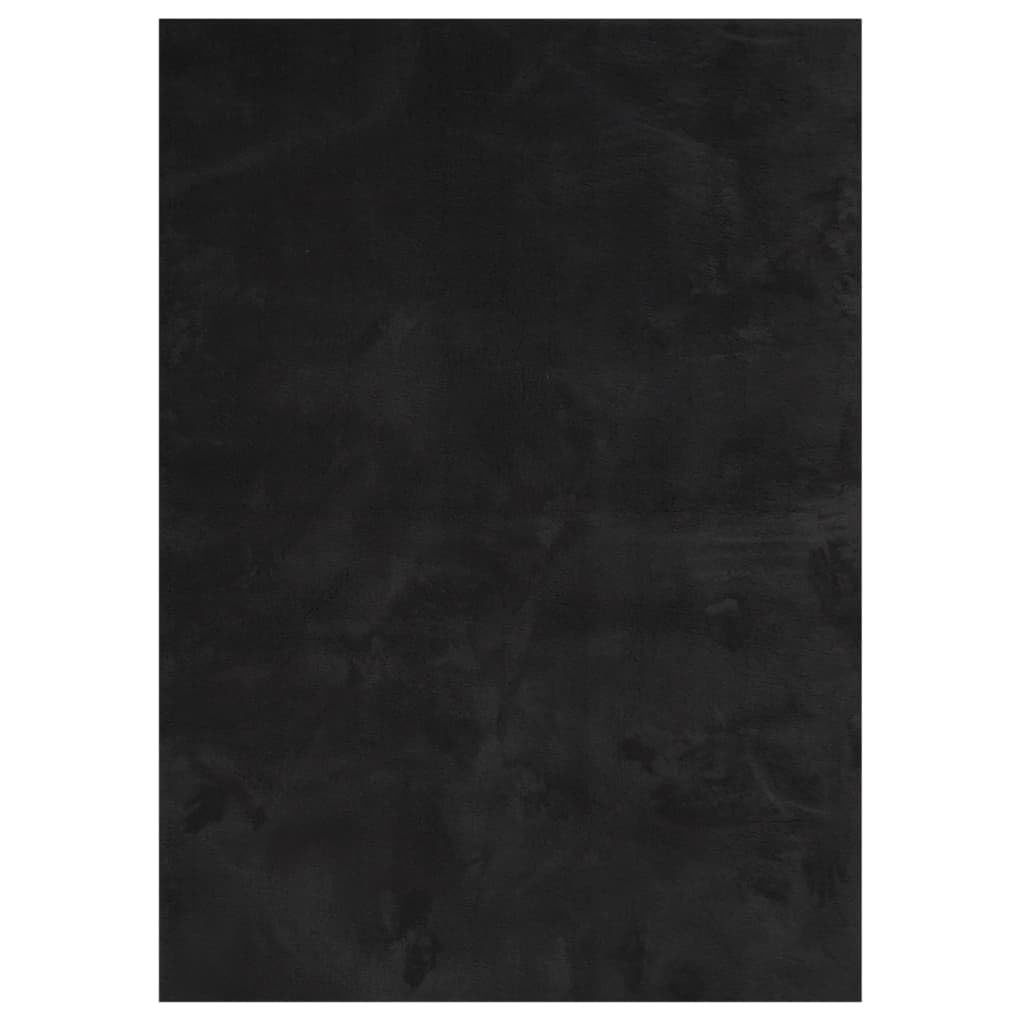 Teppich HUARTE 120x170 cm Kurzflor Schwarz, Weicher Wohnzimmerteppich, Strapazierfähiger Bodenteppich für Schlafzimmer und Flur, 18 mm Florhöhe, Wohndeko