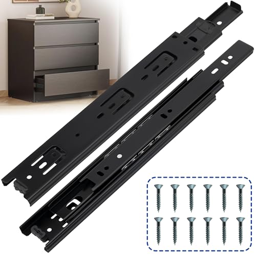 Ourshom 14 Inch Drawer Slides 6 Pairs (12pcs) Side Mount Rails - Heavy Duty Full Extension Ball Bearing – Drawer Slide Glides for Cabinet Kitchen, Dresser Runners - Draw Slides Sliders 100Lb Capacity by Ourshom - Used condition - US$27.99