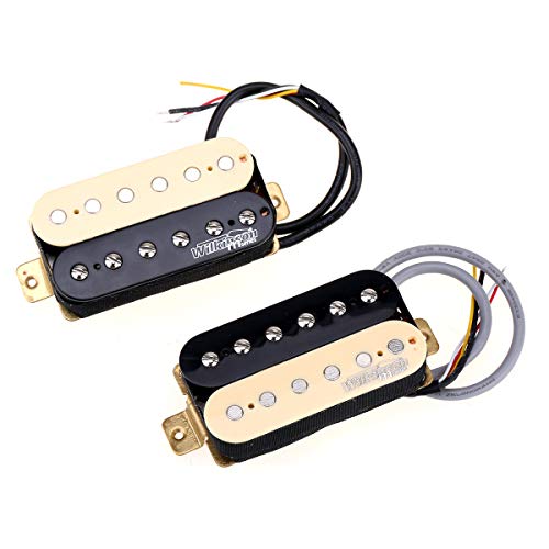 Wilkinson Vintage Tone Alnico 5 Overwound Open Style Humbucker Pickups Set for Electric Guitar, Zebra