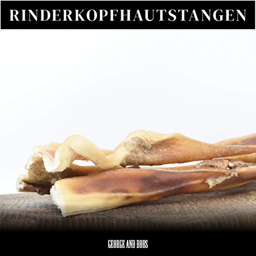 Rinderkopfhaut Stangen 30cm - 1000g | Rinderkopfhautstangen |Rinderkopfhaut | Made in Germany Langer Kauspaß