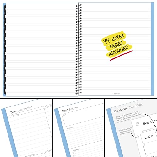 Image of Five Star Planner 2026-2027 Weekly & Monthly Academic 12-Month July-June Advance Student Planner + Study App, 8-1 /2 inch x 11 inch, Blue (CAW65920)