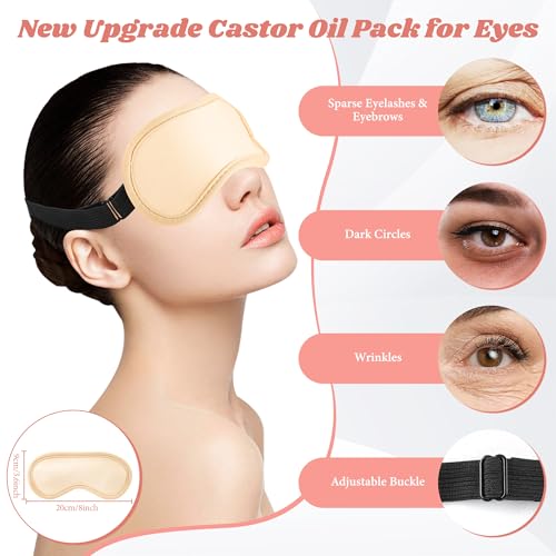 Image of Castor Oil Pack Wrap, 12 Pcs Reusable Castor Oil Pack Kit Organic Cotton for Shoulder Hands Neck Waist Chest Knees and Feet, Adjustable Compress Pads for Entire Body